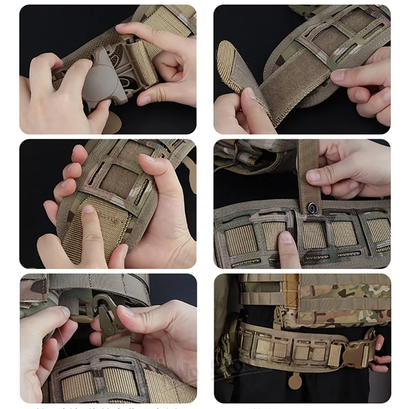 

Tactical Belt Outdoor 1000D Nylon Waist Belt Water Resistant Adjustable Training Waistband Support Multi-Color Molle System