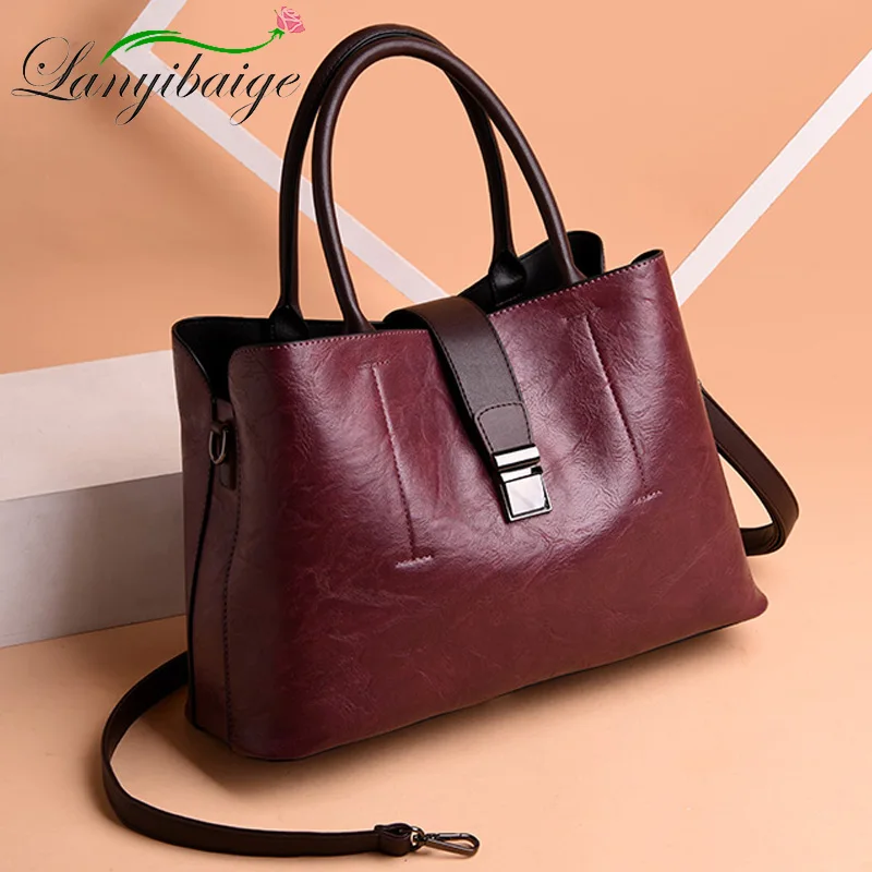 

LANYIBAIGE Women Soft Leather Handbag Main Female Crossbody Shoulder Bags Totes Designer Brand Large Capacity Top-Handle Bags