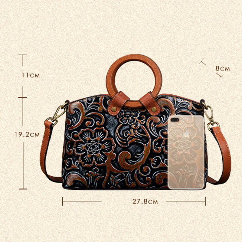 

YourSeason Luxury Ladies 2021 Retro Handbag Handmade Embossed Cow Leather Women Casual Shoulder Messenger Bags