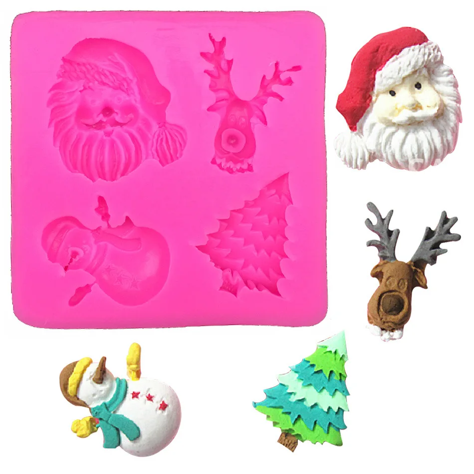 

Christmas Tray Dessert Tool Chocolate Resin Silicone Pastry Baking Mold Birthday Cake Decoration Accessories AD123
