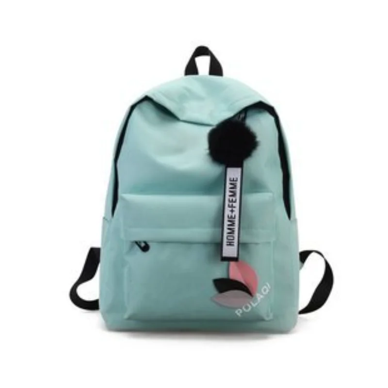 Kids New College Style Korean Style Leaf Hairball Student Bags Girls Boys Canvas Backpack All-match High-capacity for Travel