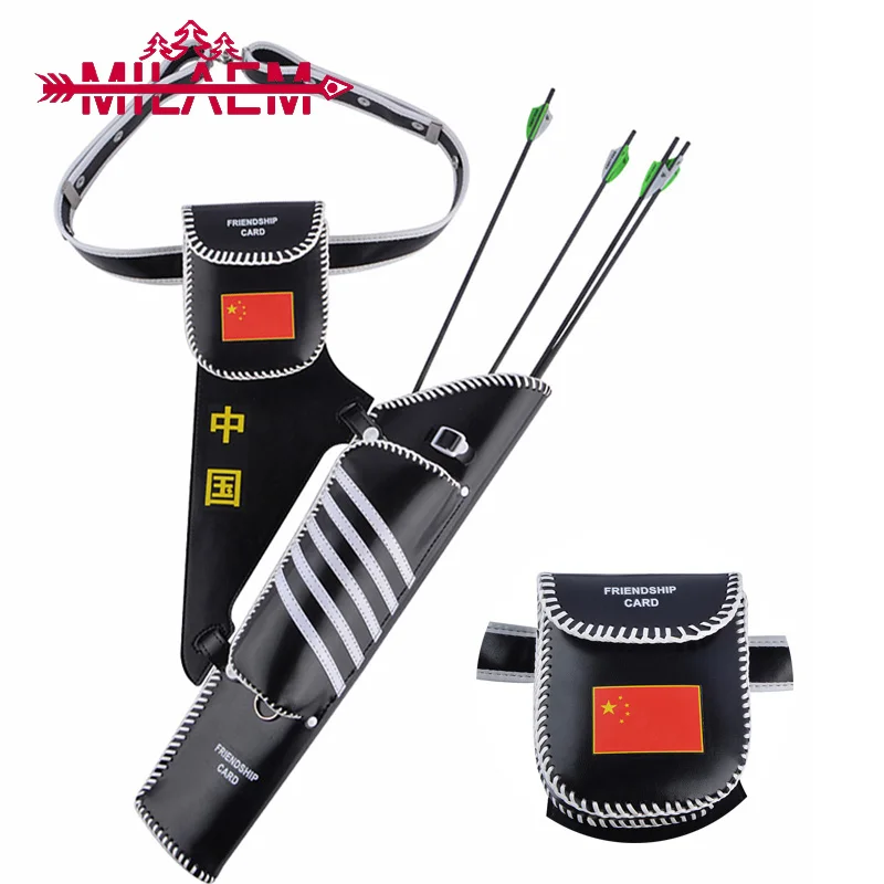 ​1 Set Archery Arrow Quiver Disassembled Hand-made Leather Front Arrow Bag Outdoor Sport Revurve Bow Shooting Hunting Accessorie