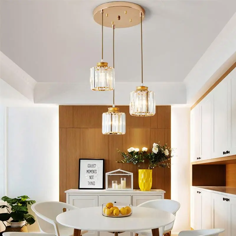 

1PC New Style Restaurant Ceiling Lamp Restaurant Crystal Lamp Round Single Head Chandelier (Single Head No Bulb)