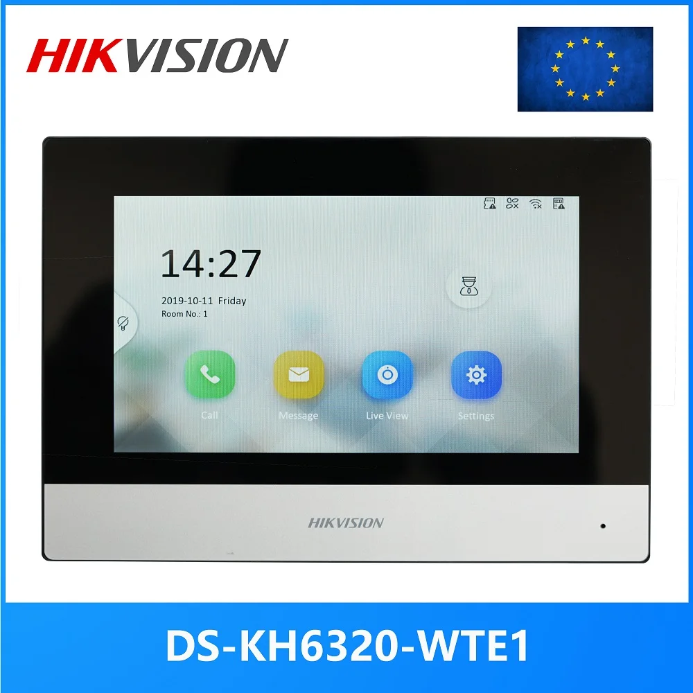 HIKVISION международная версия мульти-Язык DS-KH6320-WTE1 крытый монитор, 802.3af POE, приложение Hik-подключение Wi-Fi, видео-домофон