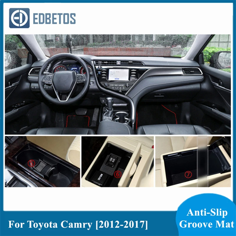 

Anti-Slip Mat For Toyota Camry 2012-2017 7 Gen XV50 Altis Aurion 50 MK7 Gate Slot Coaster Anti-Dirty Door Groove Mat Camry