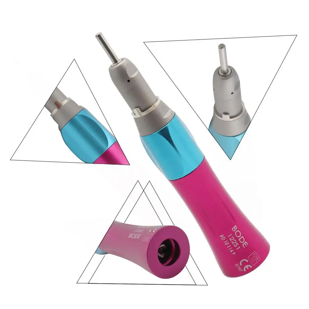 Стоматологический низкоскоростной наконечник цветной прямой нос контр-угол
