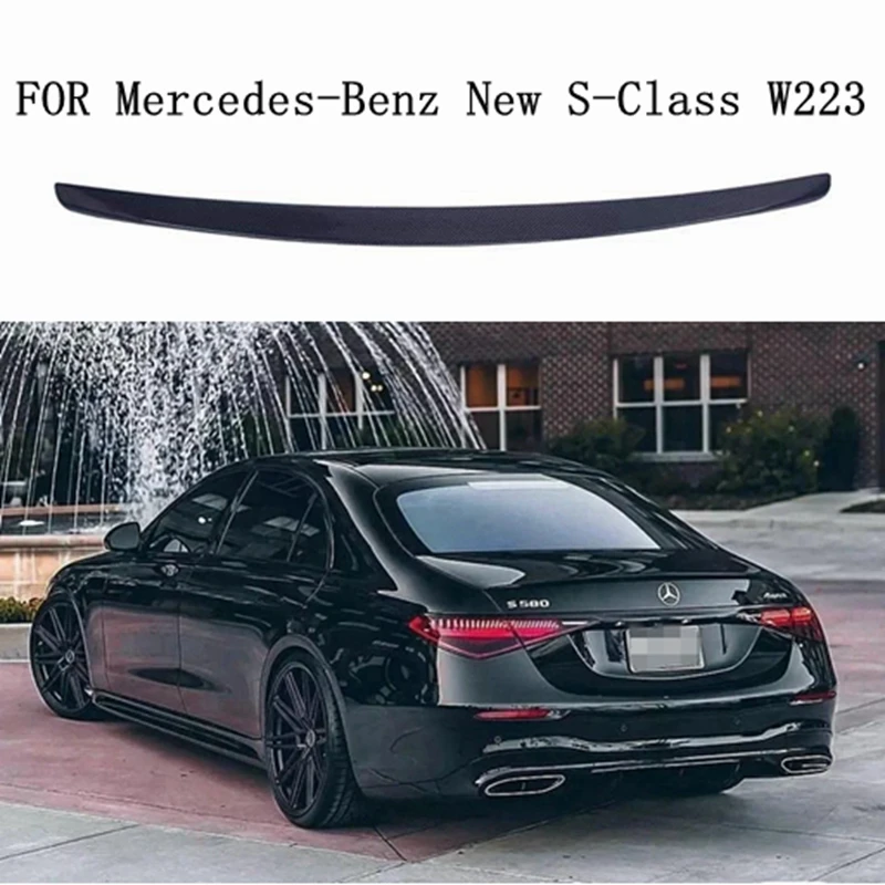 

For Mercedes-Benz new S-class W223 S480 S500 S680 2021+ car trunk trunk lip wing carbon fiber spoiler AMG style