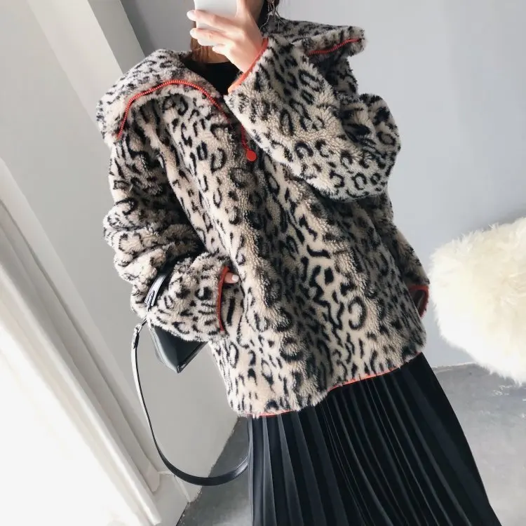 Осенне зимнее пальто из натурального меха овцы Женский пуловер для женщин одежда