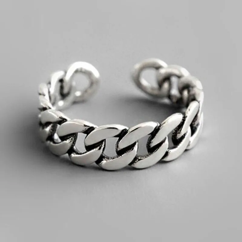 Женское широкое серебряное кольцо с очаровательным покрытием винтажное