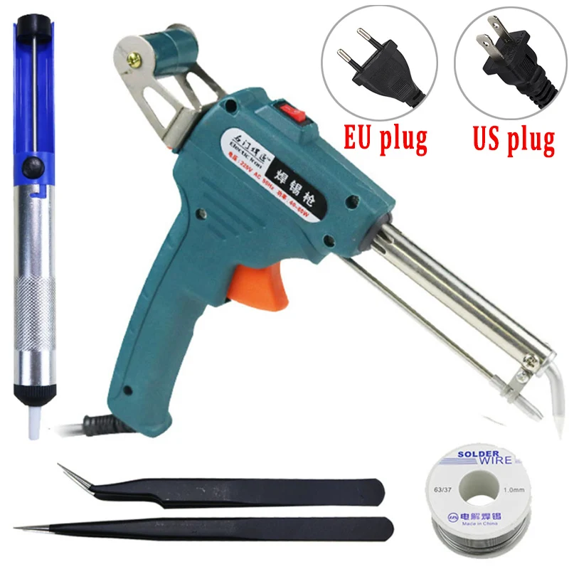 

Electric Soldering Iron Kit 220V 110V 60W Hand-held Internal Heating Solder Gun Automatically Send Tin Welder Gun Repair Tool