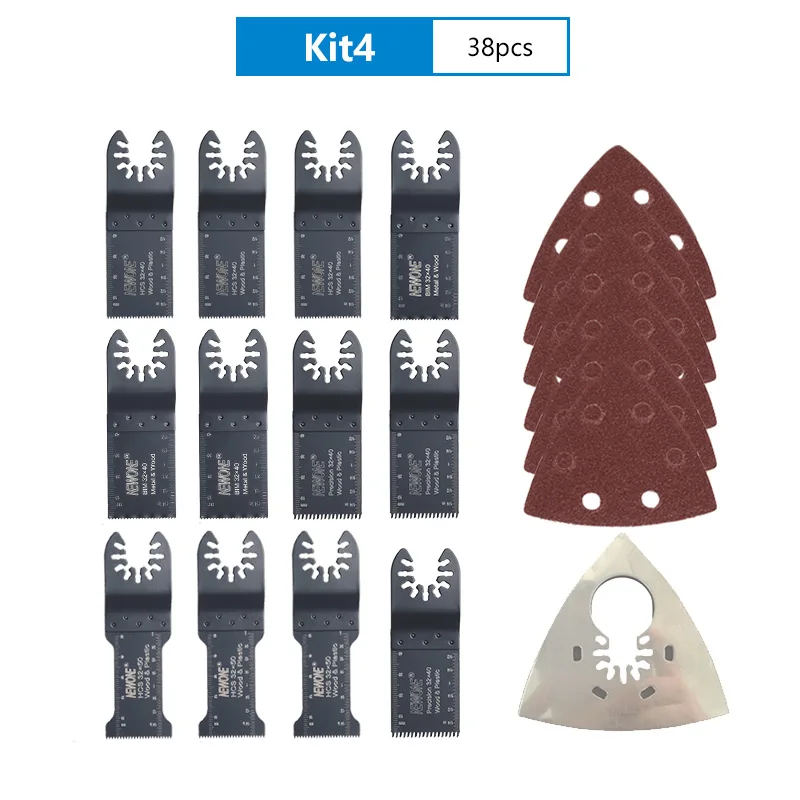 Kit 4 NEWONE быстроразъемный электрический регулятор мощности Осциллирующий Инструмент пильный диск, многофункциональный Реноватор пильные диски режущий дерево металл и ПВХ - Цвет: Kit 4