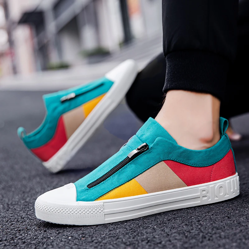

Casual Shoes Men Breathable Canvas Shoes 2021 New Fashion Men Flats Trending Sneakers Men Slip On Loafers