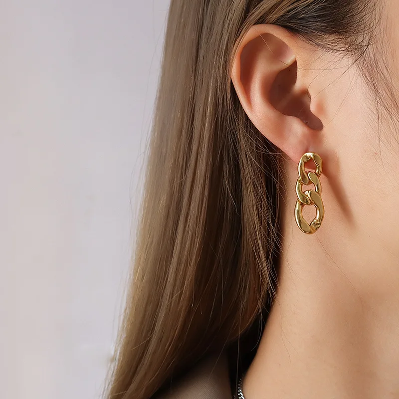 

2021 New Fashion NK Chain Stud Earrings For Men and Women Trendy Jewelry Punk Style 316l Stainless Steel Eardrop Wholesale Lots