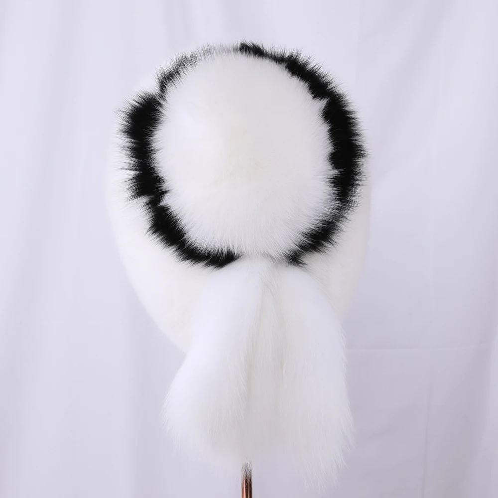 2020 Real Fox fur Women's Russian Ushanka trapper snow skiing Hat Bucket caps Beanie winter Bomber Silver fox fur hat