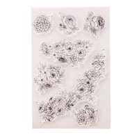 flowers clear stamps transparent silicone stamp for diy scrapbooking paper card craft tools