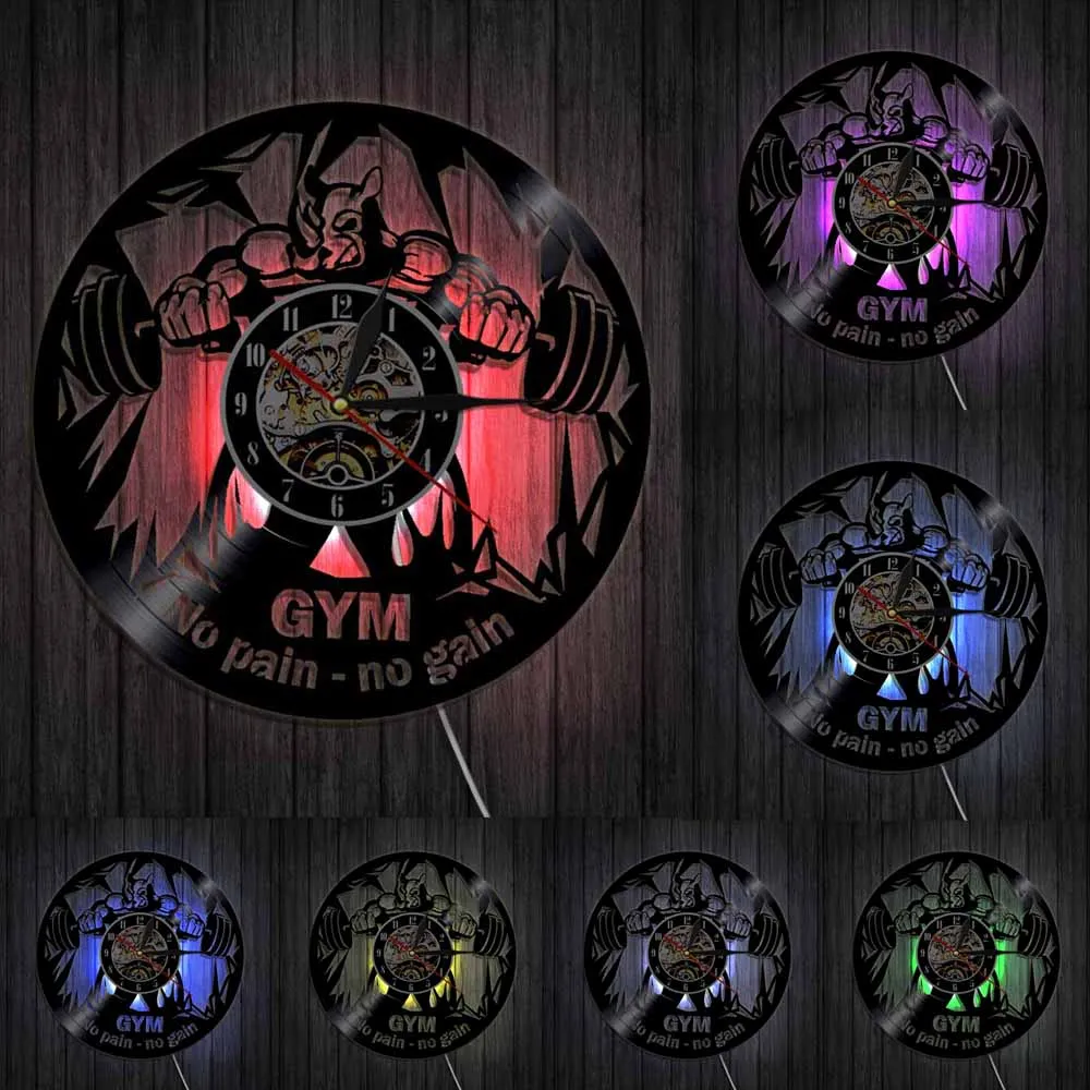 Фитнес-клуб мотивация чудовище бесшумные настенные часы декор для тренажерного