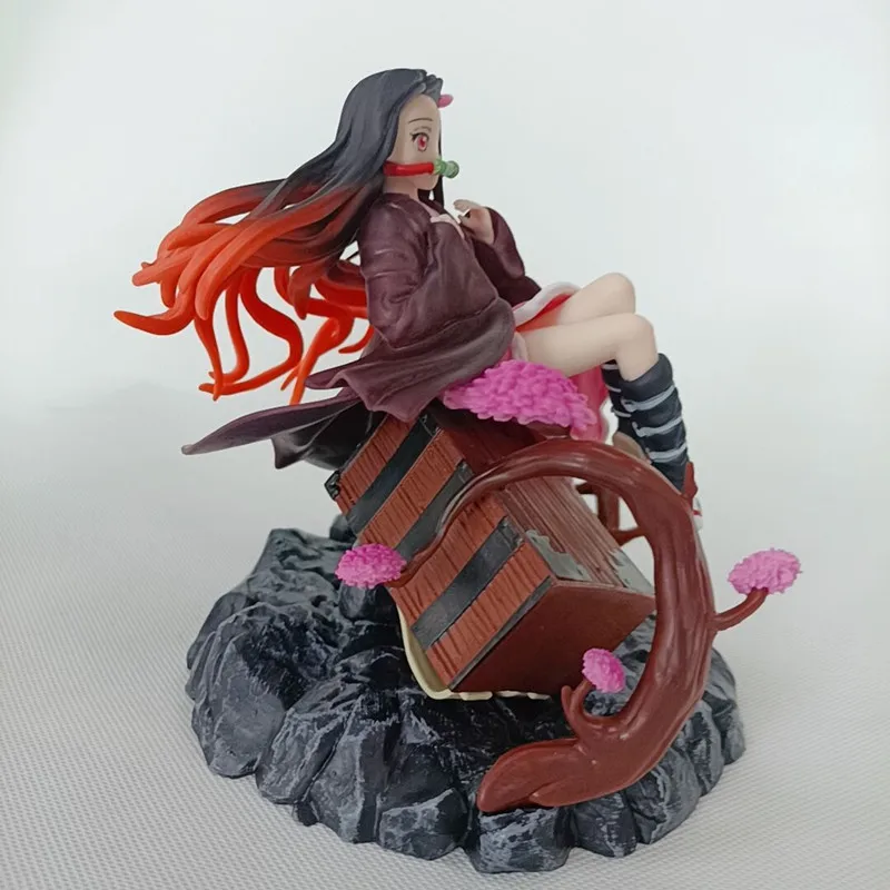 

Anime Demon Slayer Kimetsu no Yaiba Kamado Nezuko Box Sitting Position Ver PVC Action Figure Collectible Model doll toy 18cm