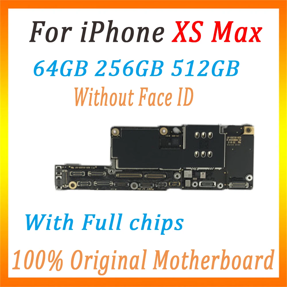 Полностью протестированная материнская плата для iPhone XS Max, материнская плата с/без панели распознавания лица, оригинальная разблокированная материнская плата с чипами