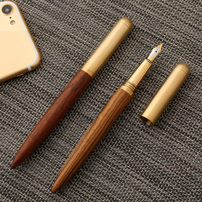 

High Quality Luxury Wood Fountain Pen Ink Pen Nib 0.7mm Caneta Tinteiro Office Stylo Plume Penna Stilografica
