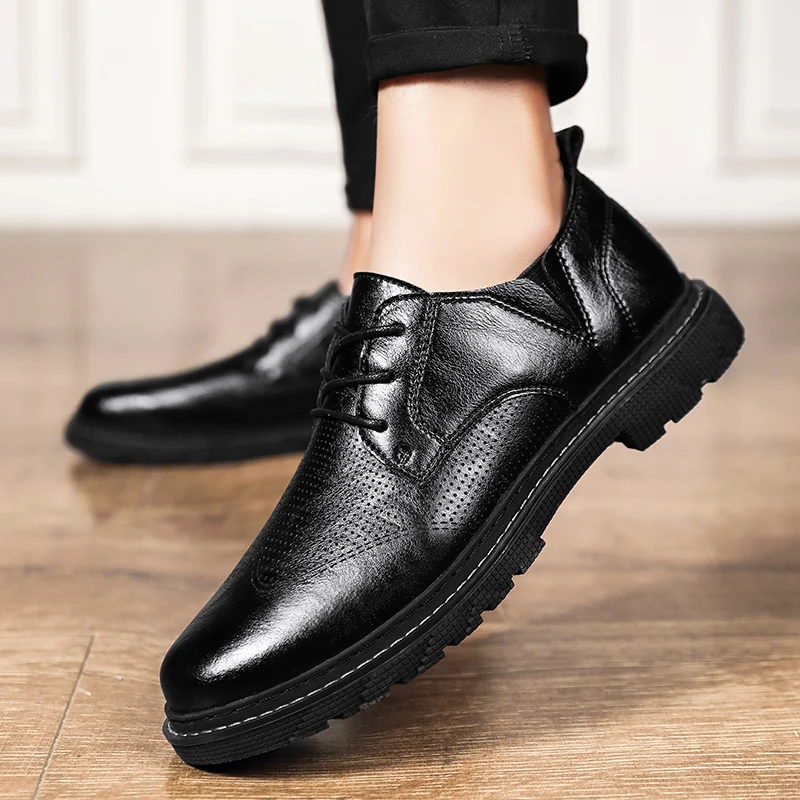 Мужская повседневная обувь модные удобные мужские кожаные ботинки ручной работы