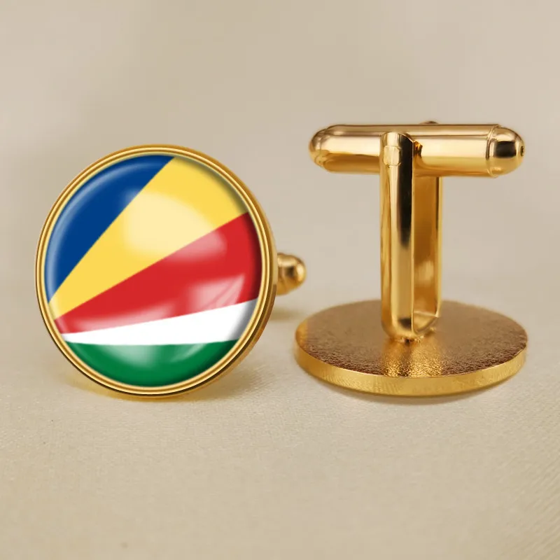 

Coat of Arms of Seychelles Map Flag National Emblem Cufflinks