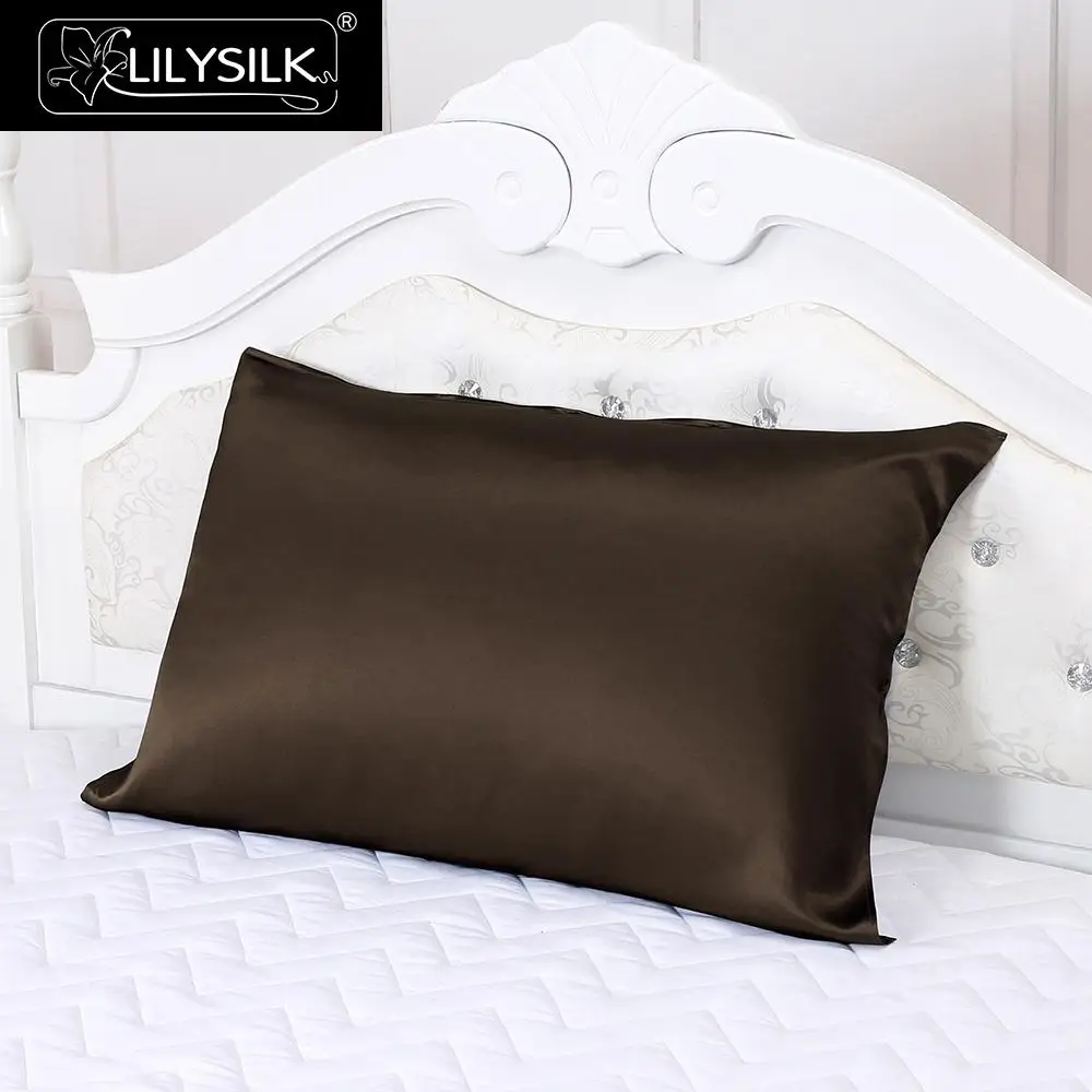 Chocolate Lilysilk шелковая наволочка на подушку для волос чехол для подушки 19MM одна сторона - Цвет: Chocolate