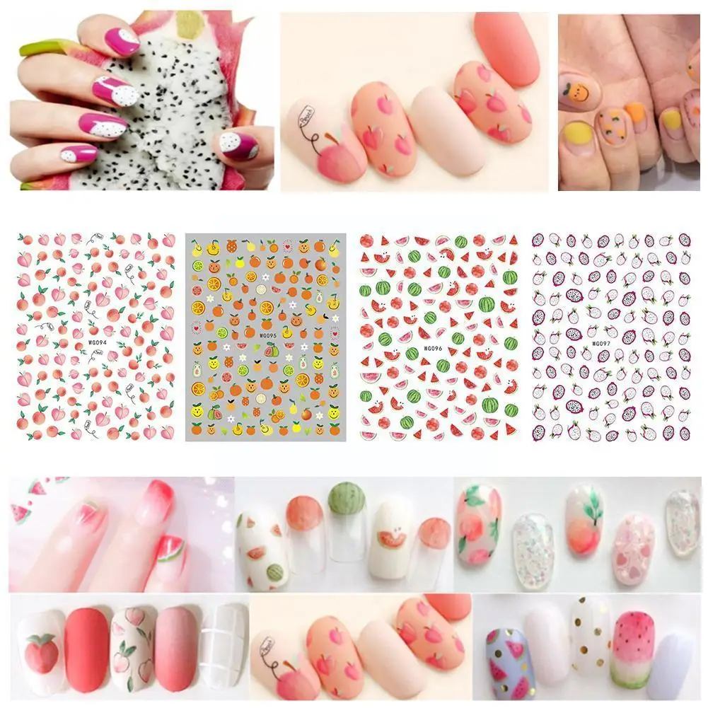 2021 New Spring Summer Fruits Sliders Nails 3D Nail Hot Design Decoration Foil Supplie Tips Sticker Sell D X1J8 | Красота и здоровье