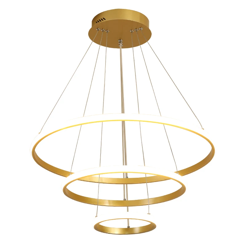 

Led Chandelier Circles Golden chandelier for the living room dining room kitchen room round shape chandelier indoor lighting