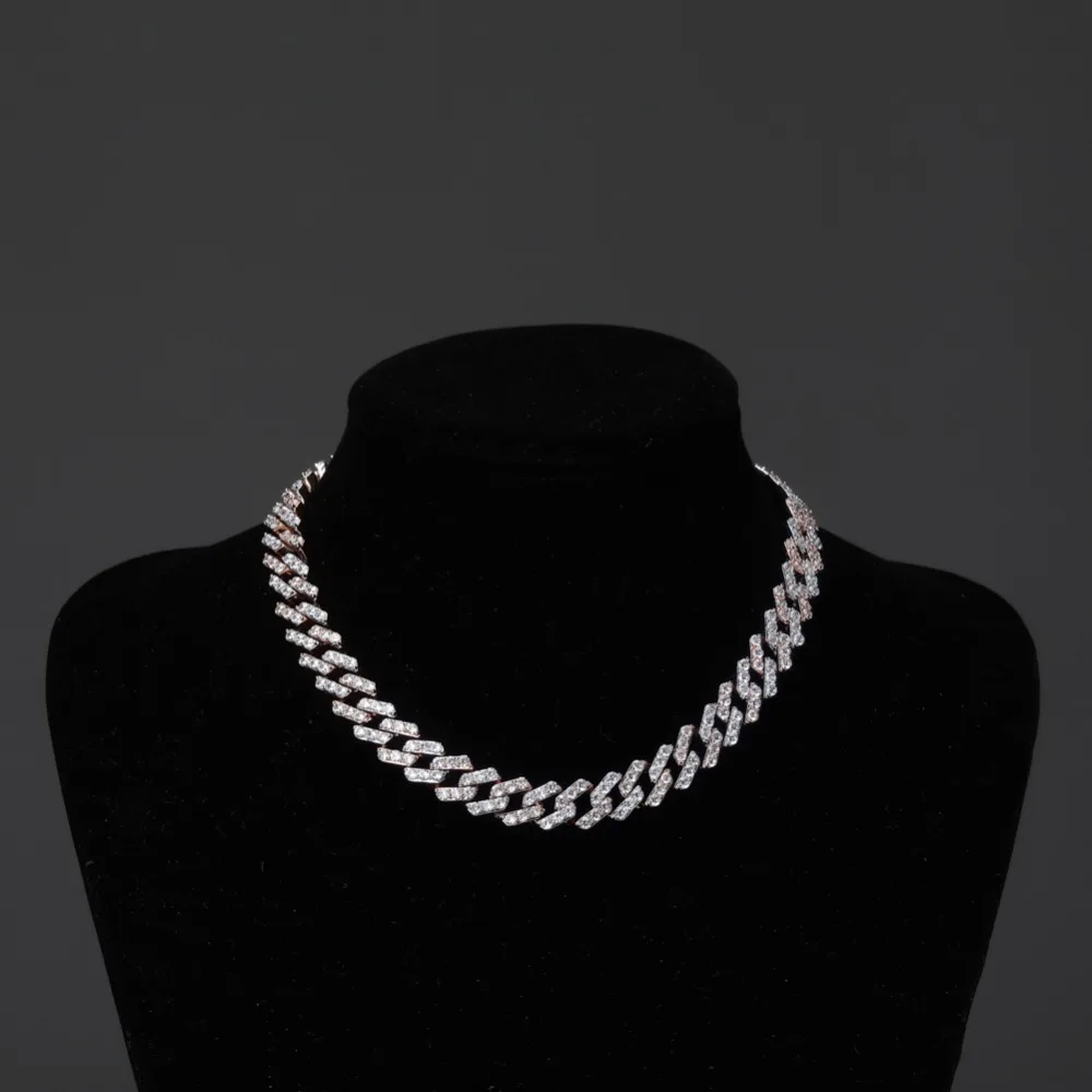 TOPGRILLZ 16 дюймов-30 дюймов замок застежка 12 мм тяжелые Iced Out кубинские цепи ожерелье кубическое цирконовое колечко для мужчин хип хоп ювелирные изделия