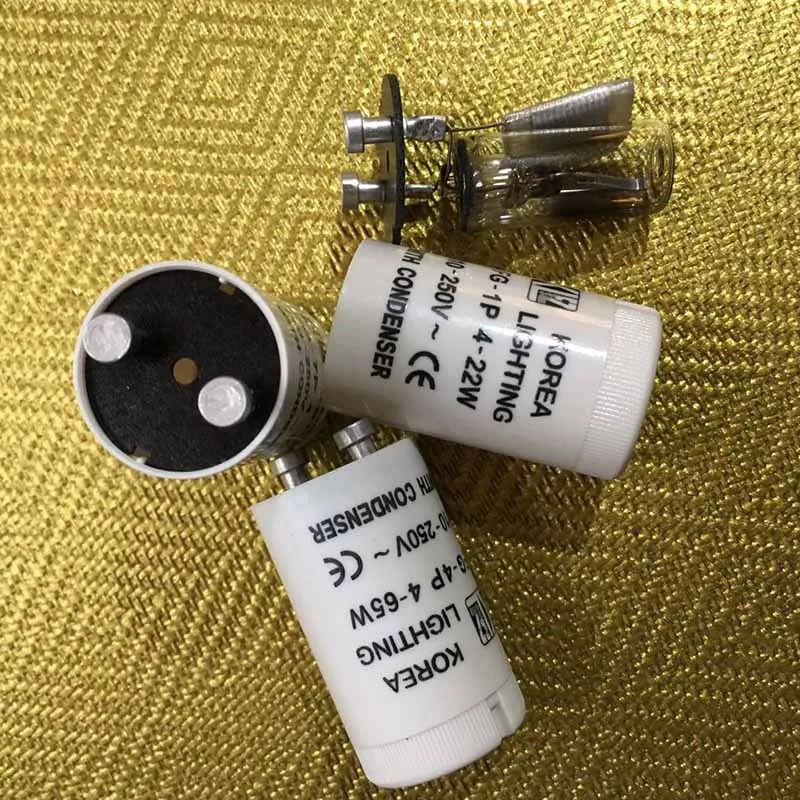 100 шт./лот высококачественный флуоресцентный трубчатый стартер для 4 22W110 250VAC