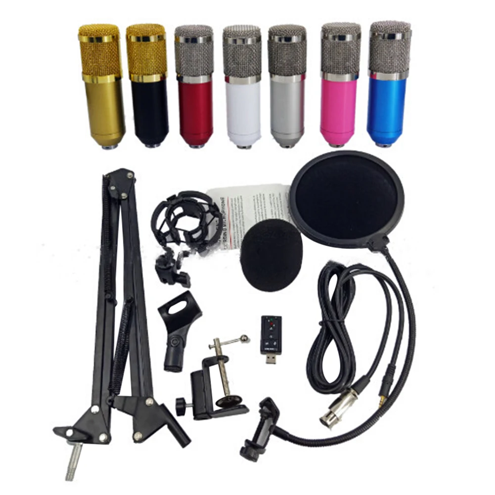 Компьютер пение проводной конденсаторный микрофон набор записи вокала голоса