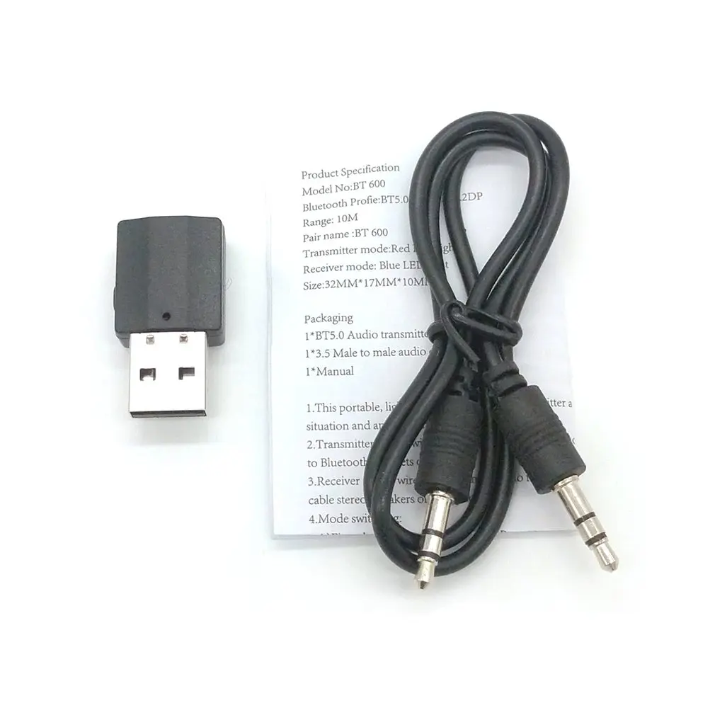 

2 In 1 Bluetooth-compatible 5.0 Audio Receiver Transmitter Wireless Adapter Mini 3.5mm AUX Stereo Transmitter for TV PC Car