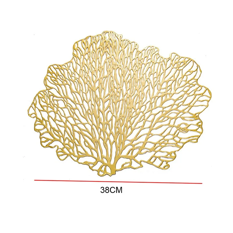 

Placemat For Dining Table PVC Plastic Hollow Insulation Round Baroque Mediterranean Coaster Pads Table Bowl Mats Home Decor