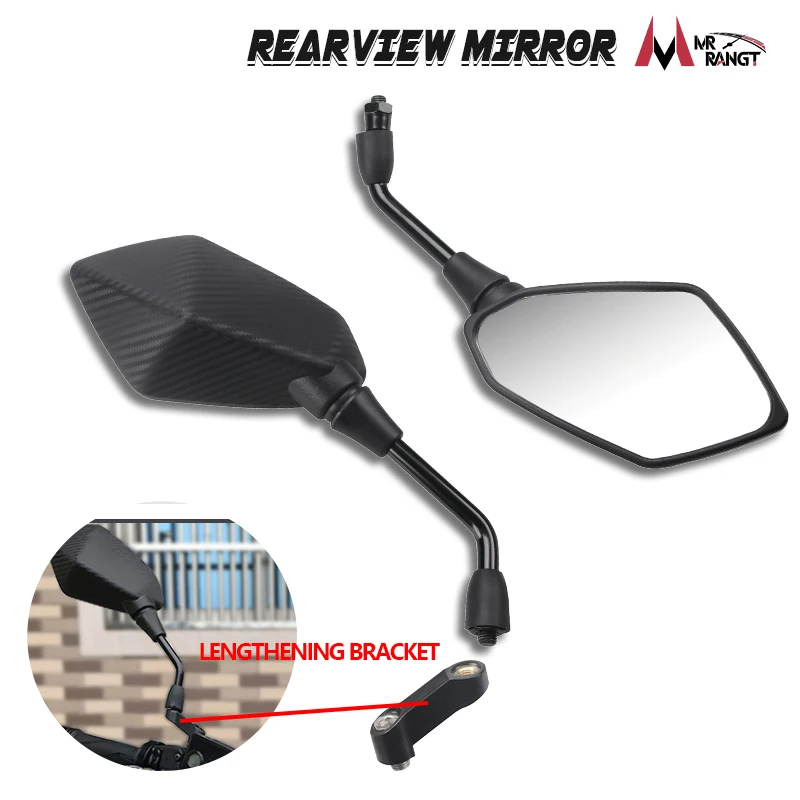 

1Pair Motorcycle Accessories Rearview Mirrors For HONDA cb400 dio hornet Yamaha fz1 mt07 mt09 Kawasaki z800 z1000