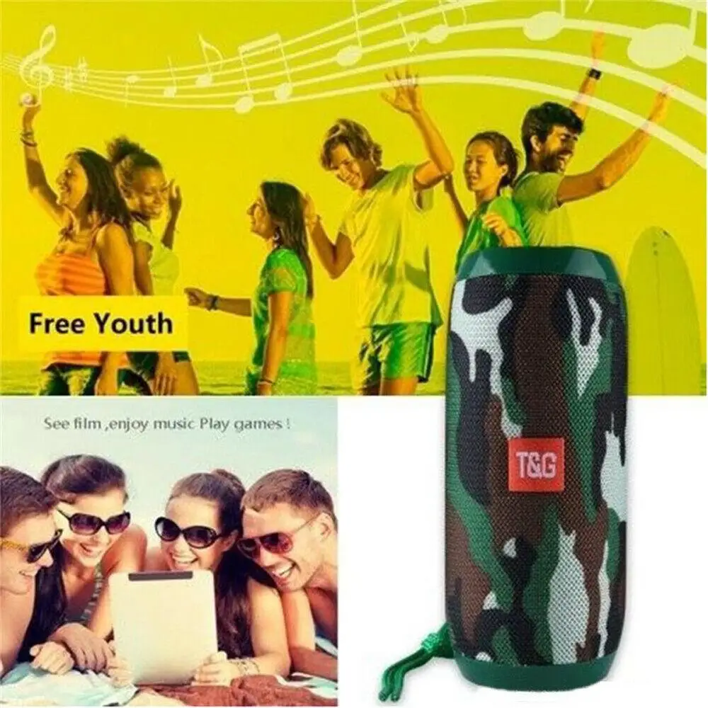 Portable Bluetooth-compatible Wireless Speaker Outdoor Sports Waterproof Support USB/TF/FM Radio Aux Input | Электроника