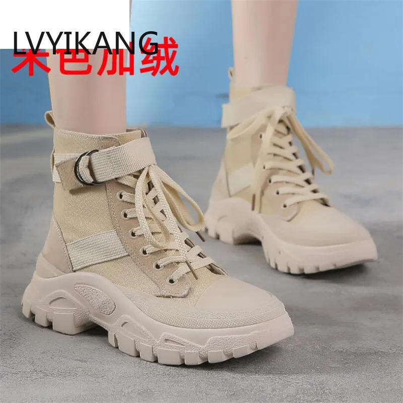 Женские ботинки на осень и зиму LVYIKANG 2019 повседневная женская обувь уличная