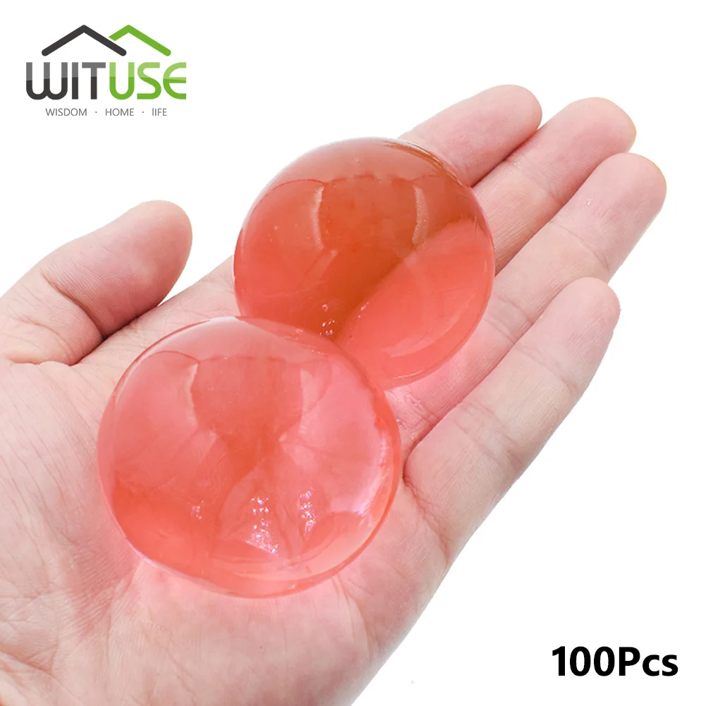 Red WITUSE 100 шт/партия Большой гидрогелевый жемчуг в форме большой 40 мм кристалл почвы воды бусины грязи растут мяч свадьба растущая лампа - Цвет: Red