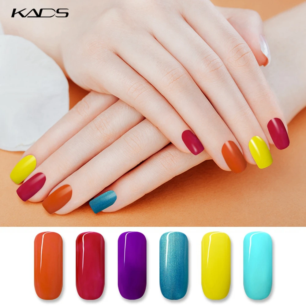 Kads новый 6 цветов дополнительно цветастой радуги серии уф гель для ногтей