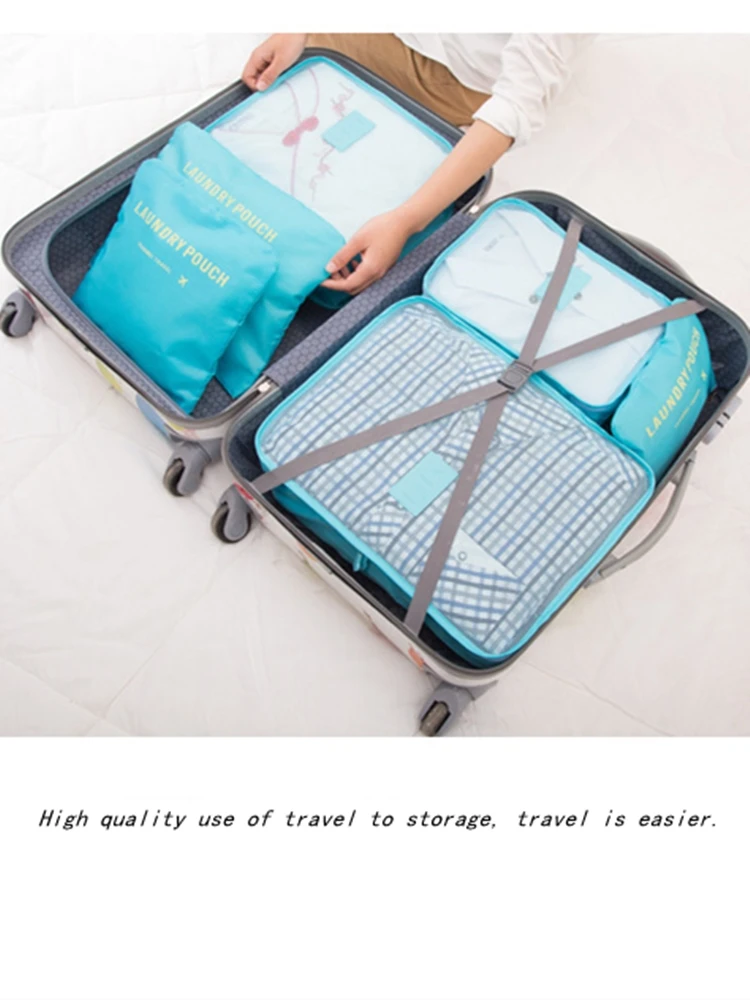 

6 PCS/Set Travel Storage Bag For Clothes Tidy Organizer Wardrobe Suitcase Pouch Travel Organizer Bag Case Packing Cube Case
