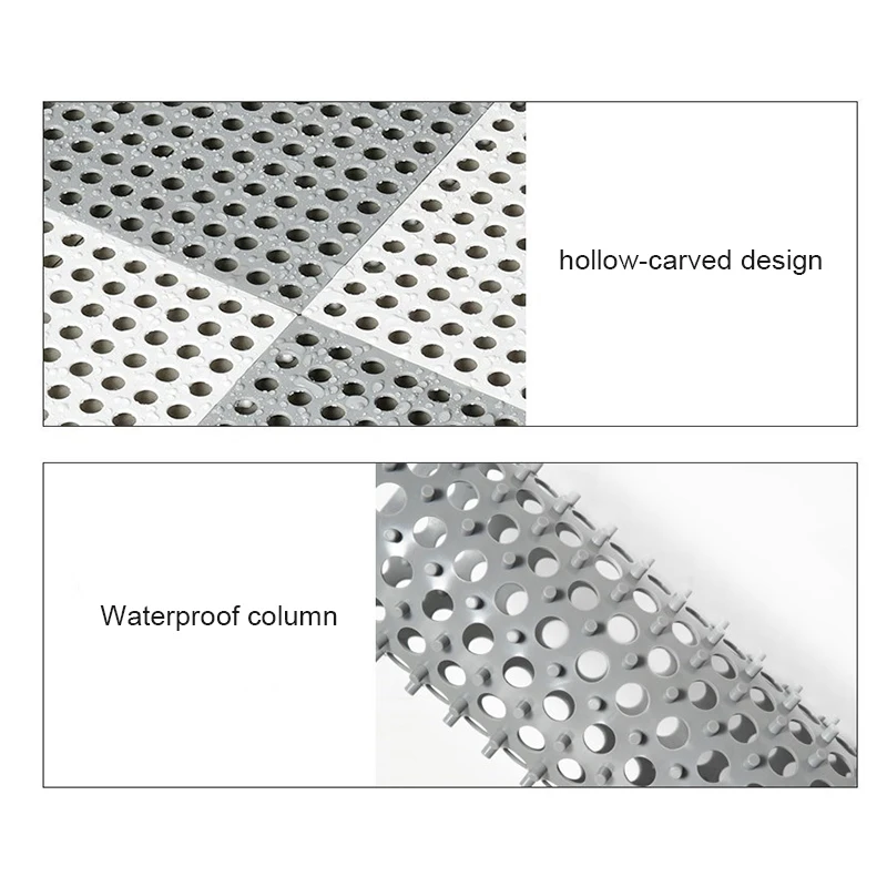 

4 Pcs Hollow Anti-slip Floor Mat Pad 30x30cm Splicing for Home Bathroom Kitchen L9