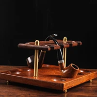 wooden smoking pipe stand rack display holder for holding 5 pipes