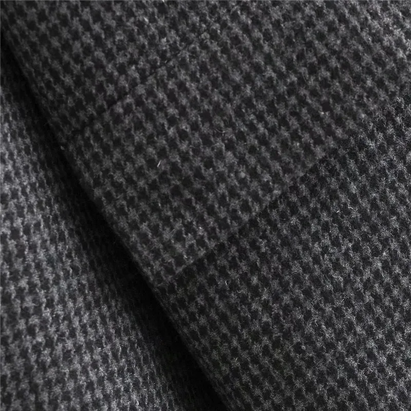 

PSEEWE Black Houndstooth Women Winter Long Coat Za 2020 Vintage Long Sleeve Elegant Plaid Women Coats Office Ladies Overcoat