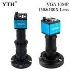 Цифровой микроскоп VGA, 13 МП, с регулируемой линзой 130X или 180X, со светильник кой, для ремонта телефонов