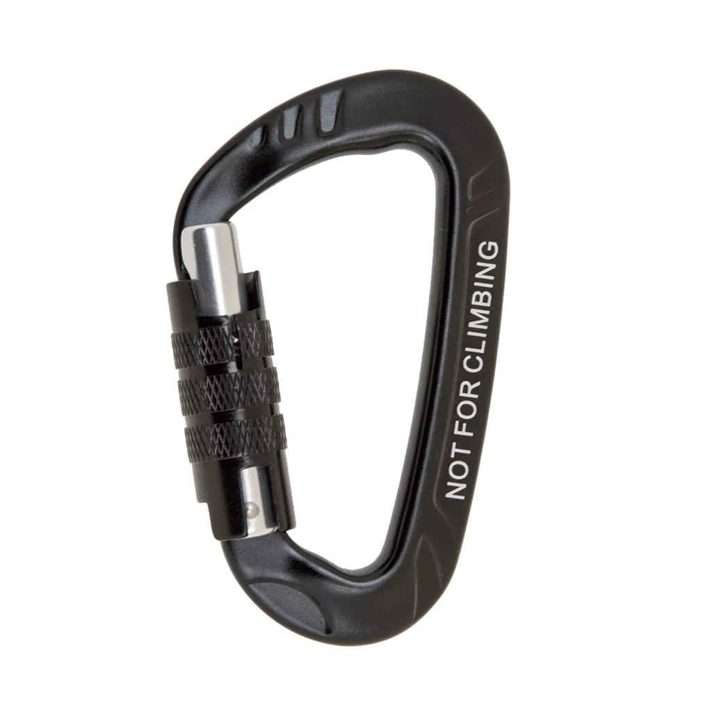 

12KN D Shape Carabiner Screw Locking Clip Hook Keychain Camping