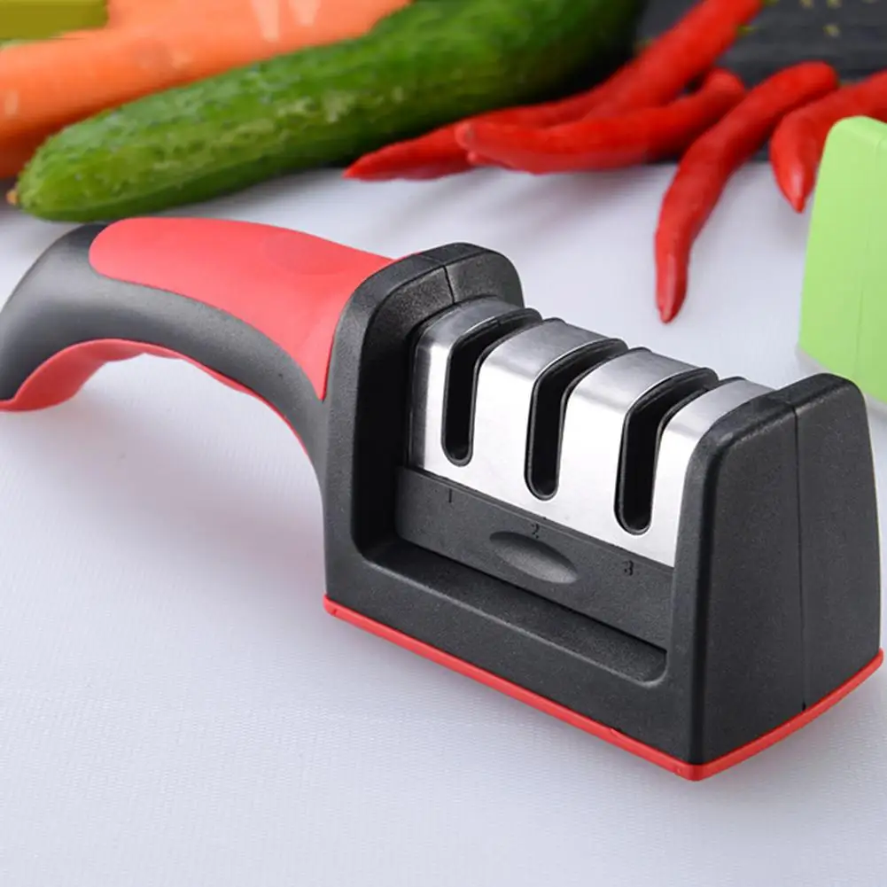 

Hot Sale Sharpener Skillful Manufacture Multi-function Sharpener Tungsten Steel Quick Cutting Knife 3 Stage Home Gadgets