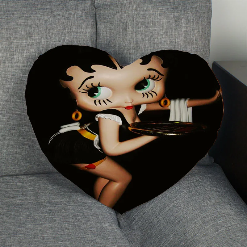 24 Betty Boop горячая Распродажа наволочка в форме сердца на заказ Наволочка на молнии для свадьбы для дома или офиса, декоративные, размер 41x36 см, 47x42 см - Цвет: 24