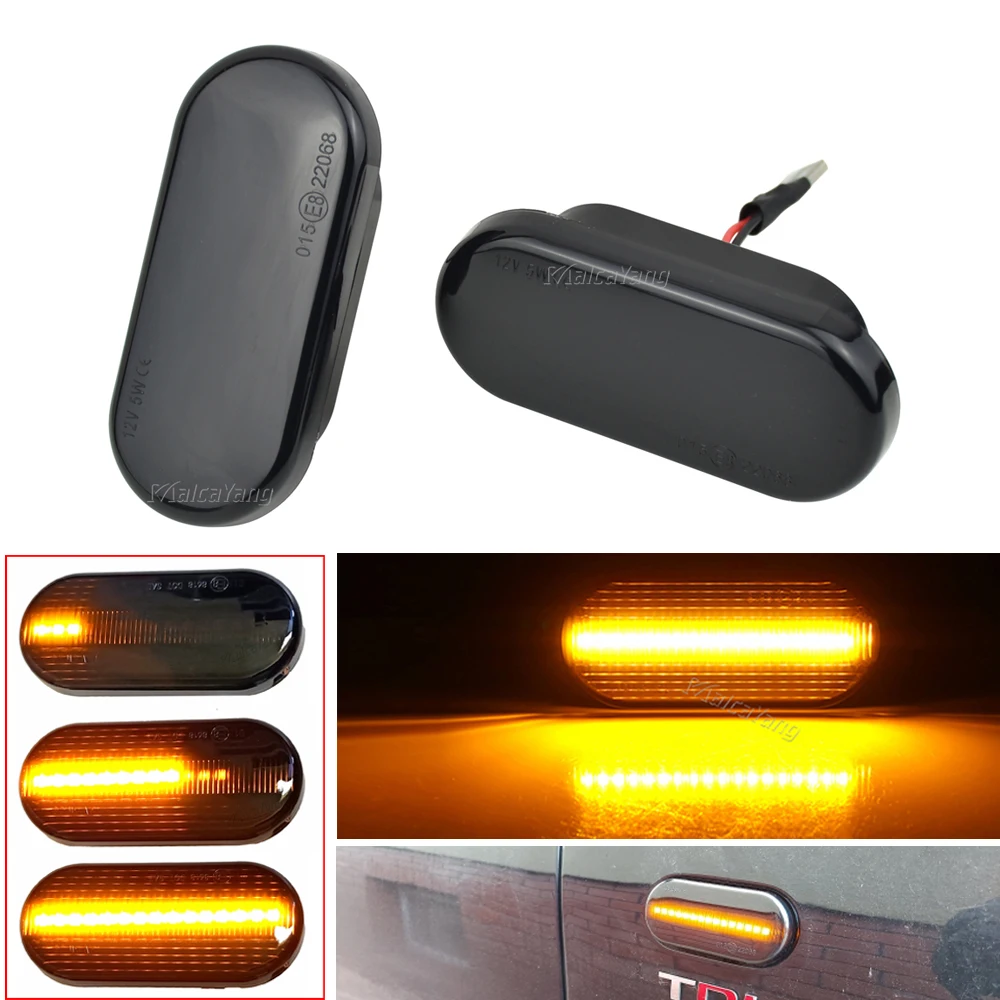 2pcs Dynamic Blinker LED Turn Signal Light Side Marker Lamp For SEAT Ibiza 6L Leon 1M Altea Alhambra Exeo Toledo Cordoba Arosa | Автомобили