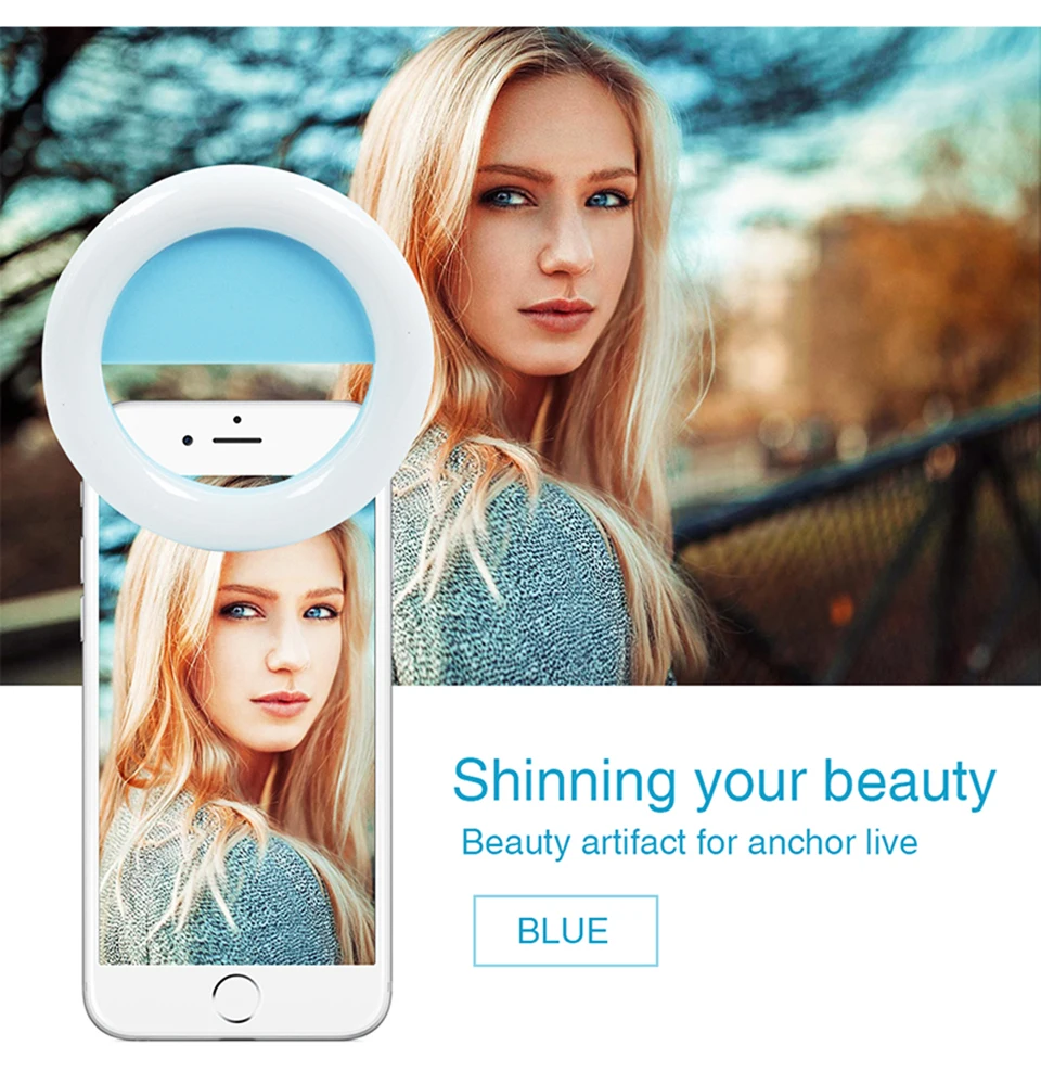 

Selfie LED Ring Fill Light 3 levels Lighting USB charge LED Selfie Ring Light 33 LEDS Selfie Lamp Ring Clip For All Cell Phones