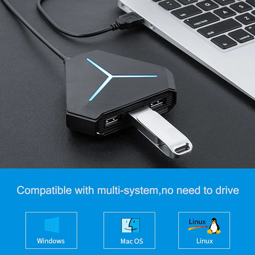 6 портов usb хаб 1 м кабель сплиттер с устройство для чтения карт SD TF Mic AUX крутой