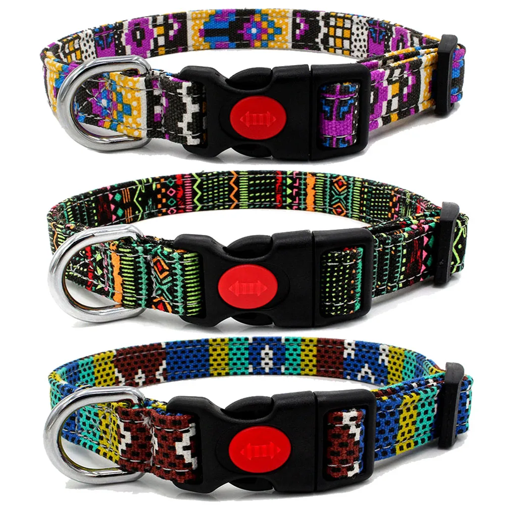 Нейлоновый ошейник для собак регулируемый быстросъемный модный маленьких